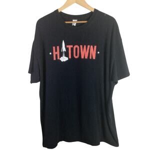 Houston H Town Rockets Basketball T Shirt Black Red XL